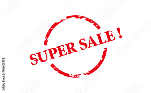 SUPER SALE ! - Red Rubber Stamp With text SUPER SALE !
