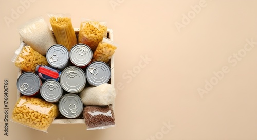 Food Drive Basket Flat Lay