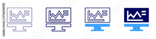 Normal distribution icon in 4 different styles. Thin Line, Line, Bold Line, Duotone. Duotone style. Editable stroke