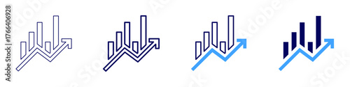 Poisson distribution icon in 4 different styles. Thin Line, Line, Bold Line, Duotone. Duotone style. Editable stroke