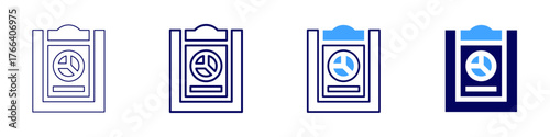 Statistics analytics icon in 4 different styles. Thin Line, Line, Bold Line, Duotone. Duotone style. Editable stroke