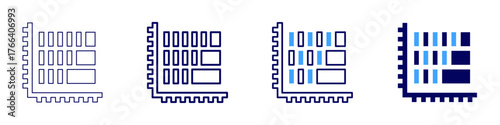 Statistics approach icon in 4 different styles. Thin Line, Line, Bold Line, Duotone. Duotone style. Editable stroke