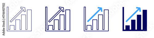 Statistics guide icon in 4 different styles. Thin Line, Line, Bold Line, Duotone. Duotone style. Editable stroke