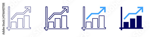 Statistics help icon in 4 different styles. Thin Line, Line, Bold Line, Duotone. Duotone style. Editable stroke