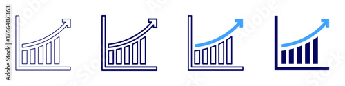 Statistics terms icon in 4 different styles. Thin Line, Line, Bold Line, Duotone. Duotone style. Editable stroke