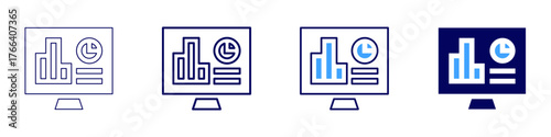 Statistics technique icon in 4 different styles. Thin Line, Line, Bold Line, Duotone. Duotone style. Editable stroke