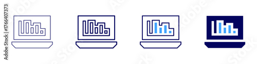 Statistics training icon in 4 different styles. Thin Line, Line, Bold Line, Duotone. Duotone style. Editable stroke
