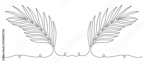 continuous line of palm leave...