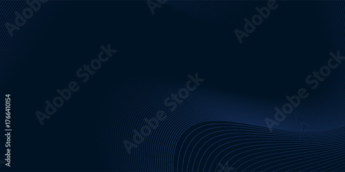 3D modern wave curve abstract presentation background. Luxury paper cut background. Abstract decoration, golden pattern, halftone gradients, 3d Vector illustration. Dark blue background
