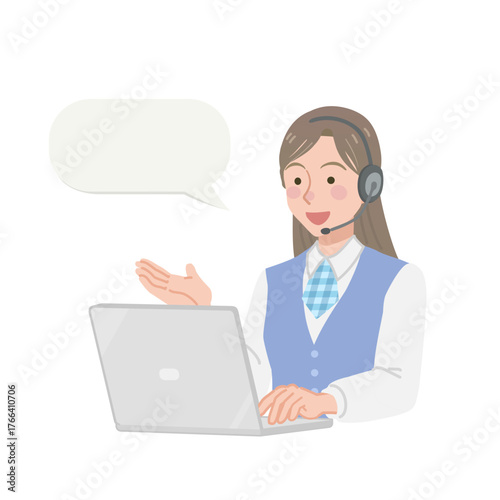 電話対応をするコールセンターの女性