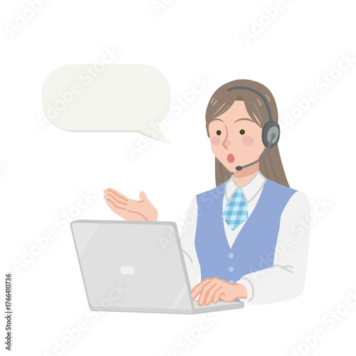 電話対応をするコールセンターの女性