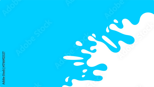 Illustration of a milk liquid splash on a white background. Abstract wavy background. Illustration of liquid products such as cheese, syrup, and paint