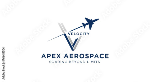 Apex Aerospace Velocity Soaring Beyond Limits Logo Design.