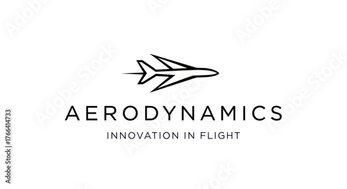 Aerodynamics Innovation in Flight Logo with Airplane Icon.