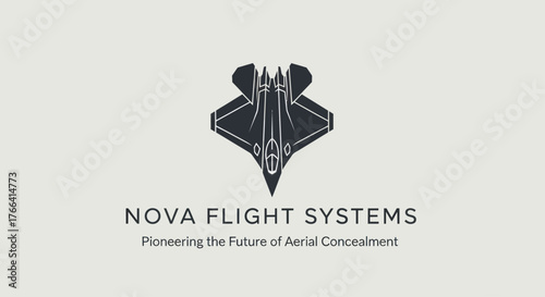 Nova Flight Systems logo featuring a futuristic stealth fighter jet design.