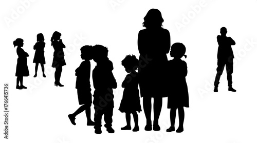 Togetherness in Simplicity

A group of silhouetted figures—one adult and several children—standing in a loose circle formation. Some children are gesturing or interacting with each other, while the ad