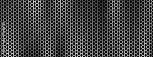 Wide metallic gradient grill mesh vector background