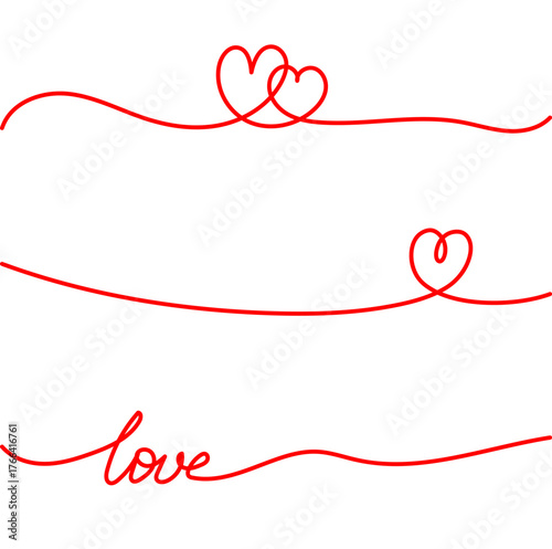 手書きのハートラインセット