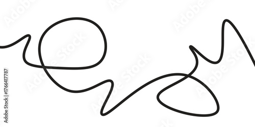 Squiggle Curly Line. Decorative Design Element. Eps10