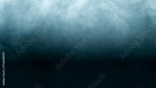 Abstract smoke and fog on a dark background with neon lights and spotlight floor, creating a mystical atmosphere. Perfect scene for product display, night view, or scary Halloween background concept