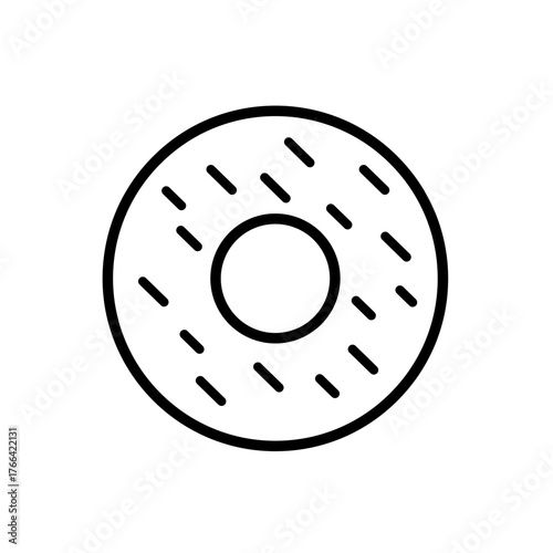 Outline donut dessert sweet bakery line art icon
