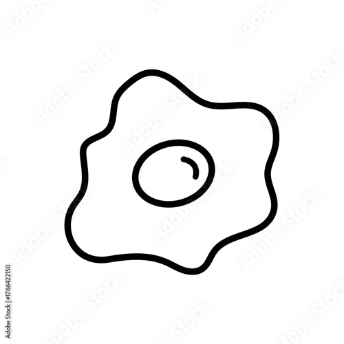 Outline fried eggs breakfast food line art icon
