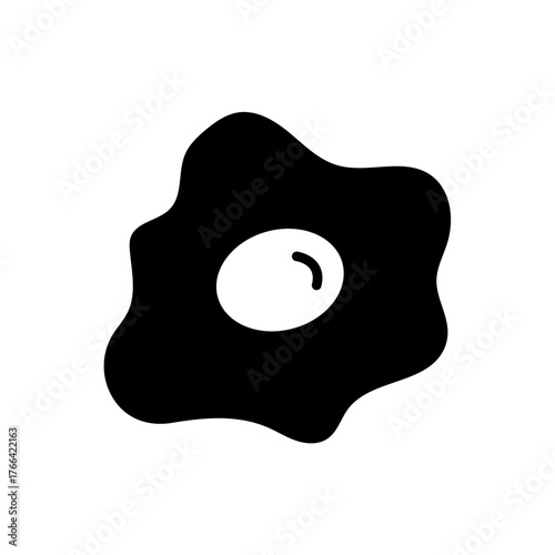 Fried eggs breakfast morning food flat black icon
