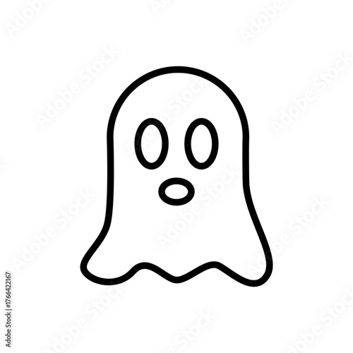 Outline floating ghost spooky spirit line art icon

