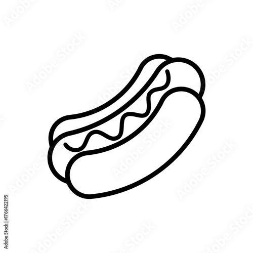 Outline hot dog sausage snack line art icon
