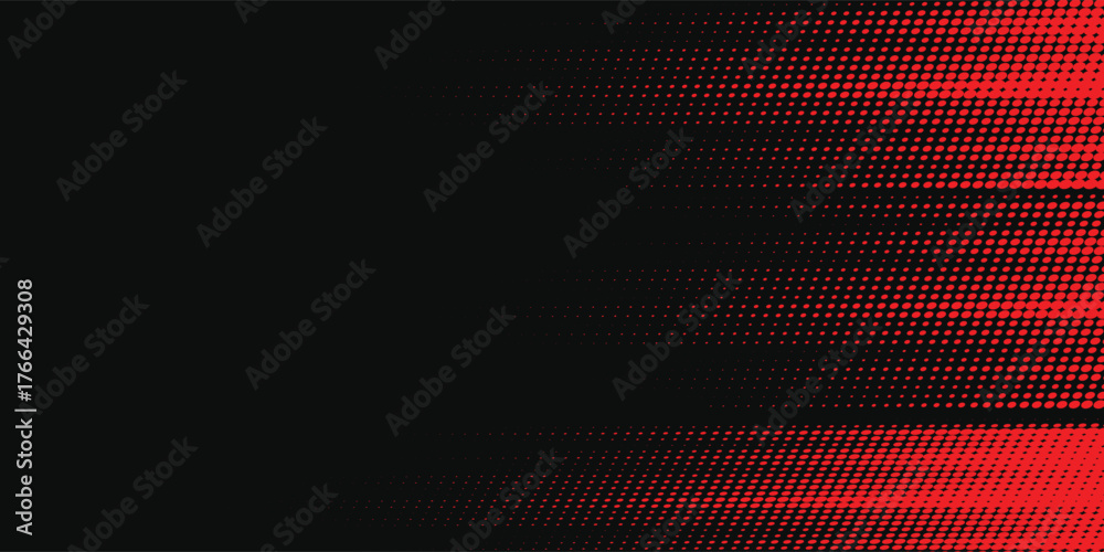 Obraz premium Dark halftone background with elegant red gradient dots on the edges, creating a dramatic comic book-style effect, perfect for dynamic designs, posters, banners, or modern digital artwork