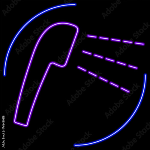 shower neon sign, modern glowing banner design, colorful modern design trend on black background. Vector illustration.