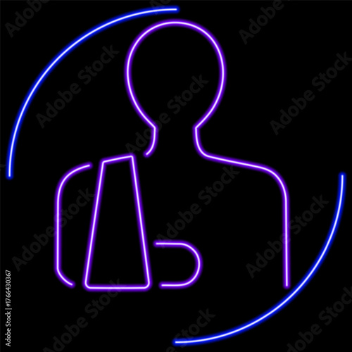 slinga neon sign, modern glowing banner design, colorful modern design trend on black background. Vector illustration.