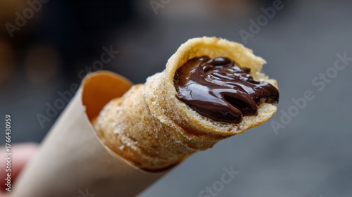 Indulgent chimney cake with molten chocolate swirl, perfect for Masopust celebrations and cozy winter dessert cravings