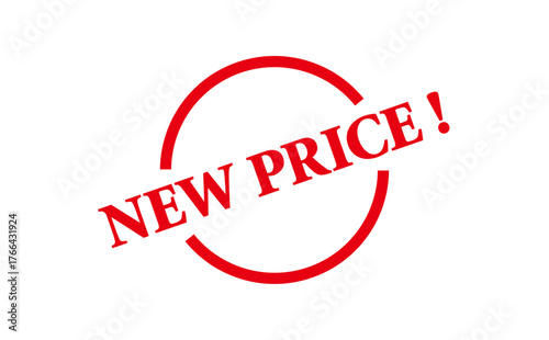 NEW PRICE ! - NEW PRICE ! text written on Red Rubber Stamp 
