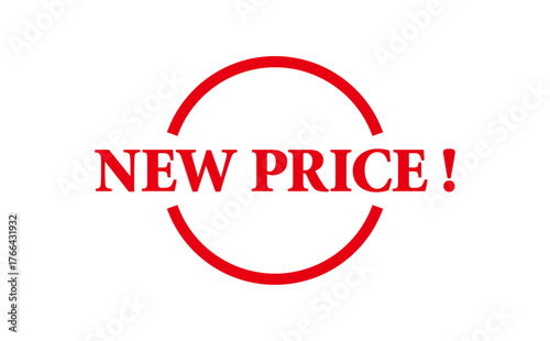 NEW PRICE ! - NEW PRICE ! text written on Red Rubber Stamp 
