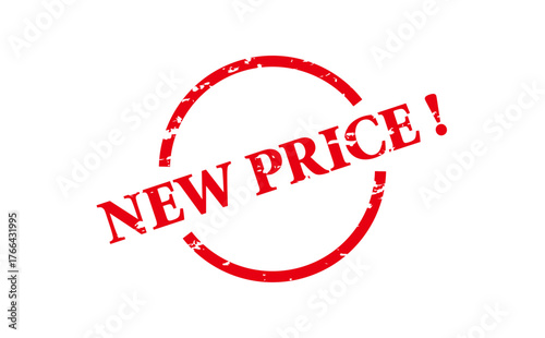 NEW PRICE ! - NEW PRICE ! text written on Red Rubber Stamp 
