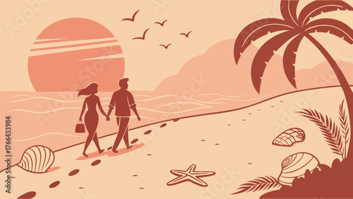 couple walking on the beach