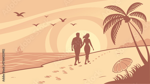 couple walking on the beach