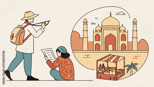 vector illustration of a set of hand drawn illustrations