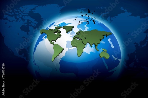 Blue planet earth. Atlantic ocean