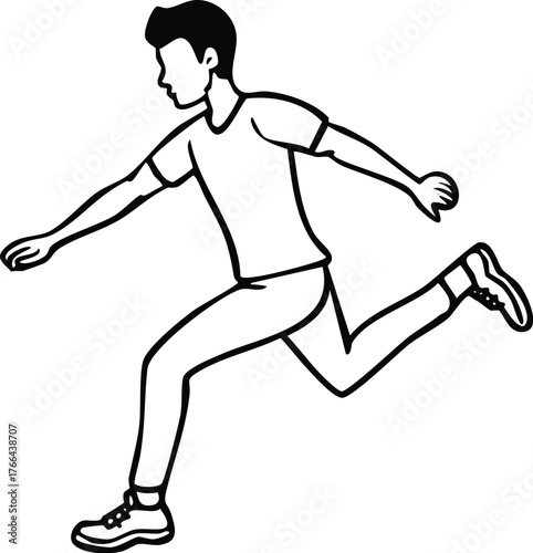 Running Man Silhouette Dynamic Line Art for Sports and Fitness Illustrations