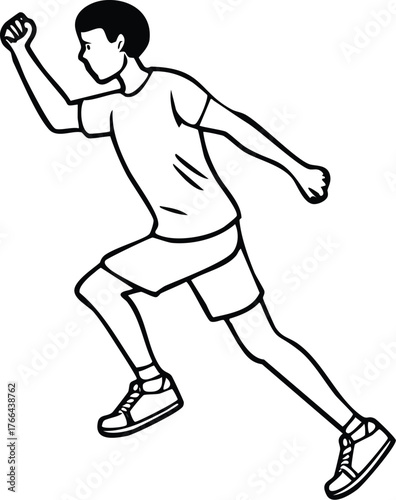 A dynamic line drawing of a runner in full stride, perfect for sports-related designs