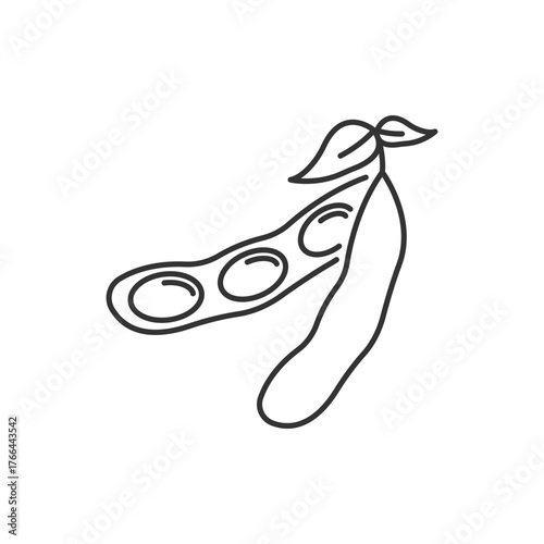 Soy beans, vector peas line Icon template black color editable. Soy beans, vector peas line Icon symbol Flat vector illustration for graphic and web design