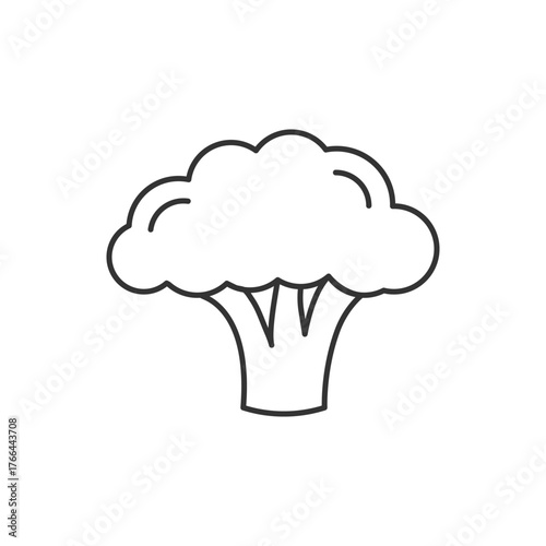 Broccoli icon. Nature vegetable organic food nutrition. Fresh healthy garden harvest. cabbage, cauliflower editable stroke outline style pictogram vector illustration design on white background EPS 10