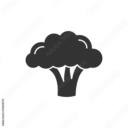 Broccoli icon vector, filled flat sign, solid pictogram isolated on white background, logo illustration. Broccoli icon cartoon. Vegetable icon, silhouette style. Food icon.