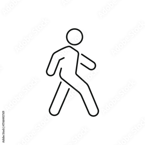 Walking man, pedestrian simple thin line icon vector illustration