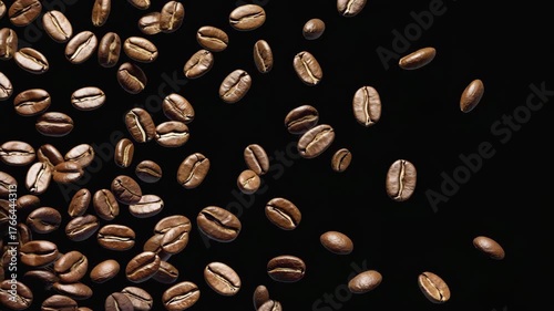 coffee beans on a black background