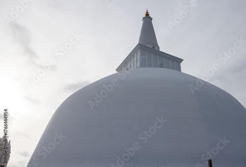 white pagoda in the temple Sri Lanka, Dagaba , Stupa , Maha saaya Anuradhapura