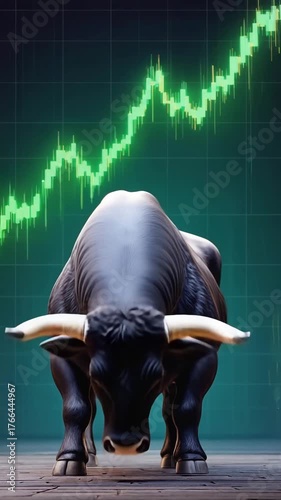 bronze statues of a bull Stock Exchange building,symbolize the opposing financial market	