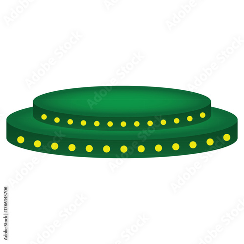 Vector green stage podium platform for presentations